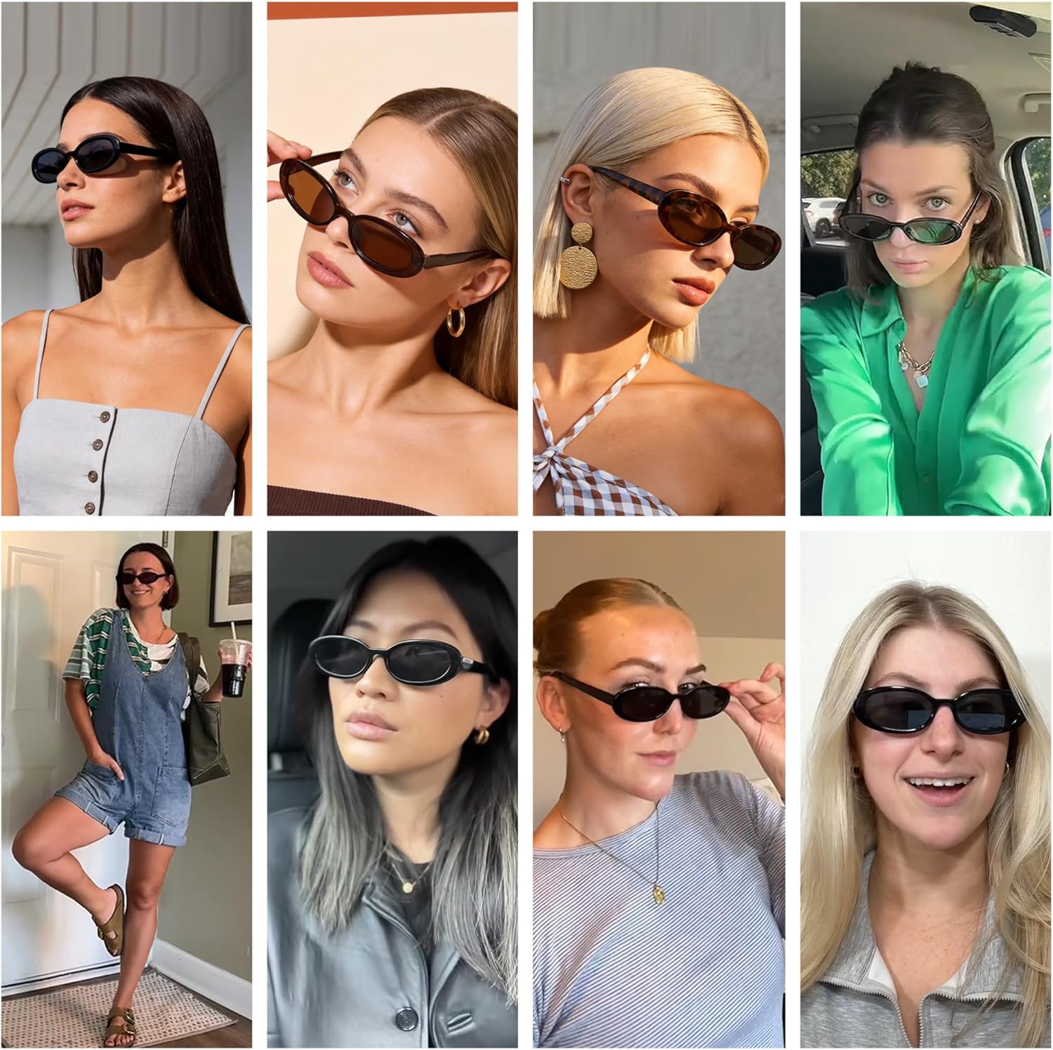 DANAMY Sunglasses Womens Retro Oval Sunglasses for Women Men Fashion S