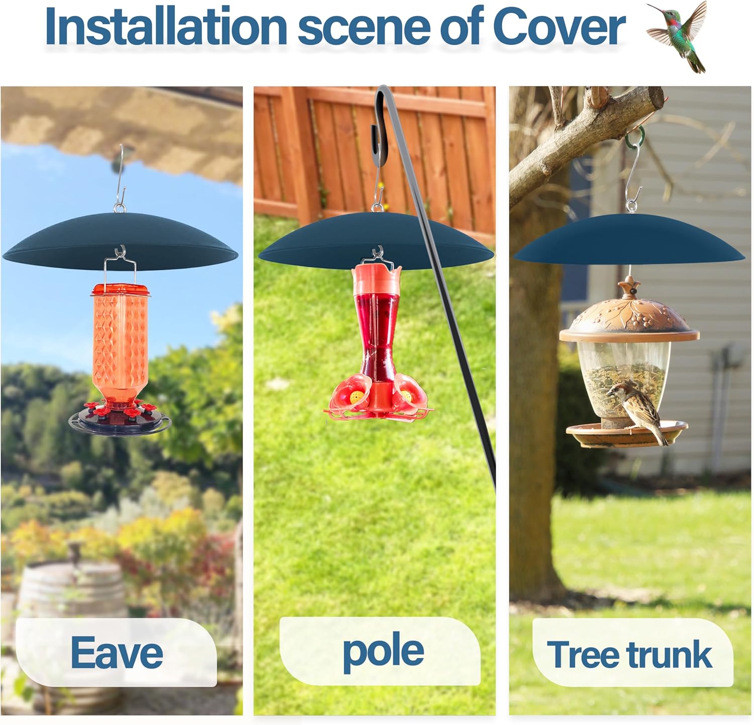 Bird Feeder Dome Guard,Squirrel Baffle for Hanging Feeder,13-Inch Cove