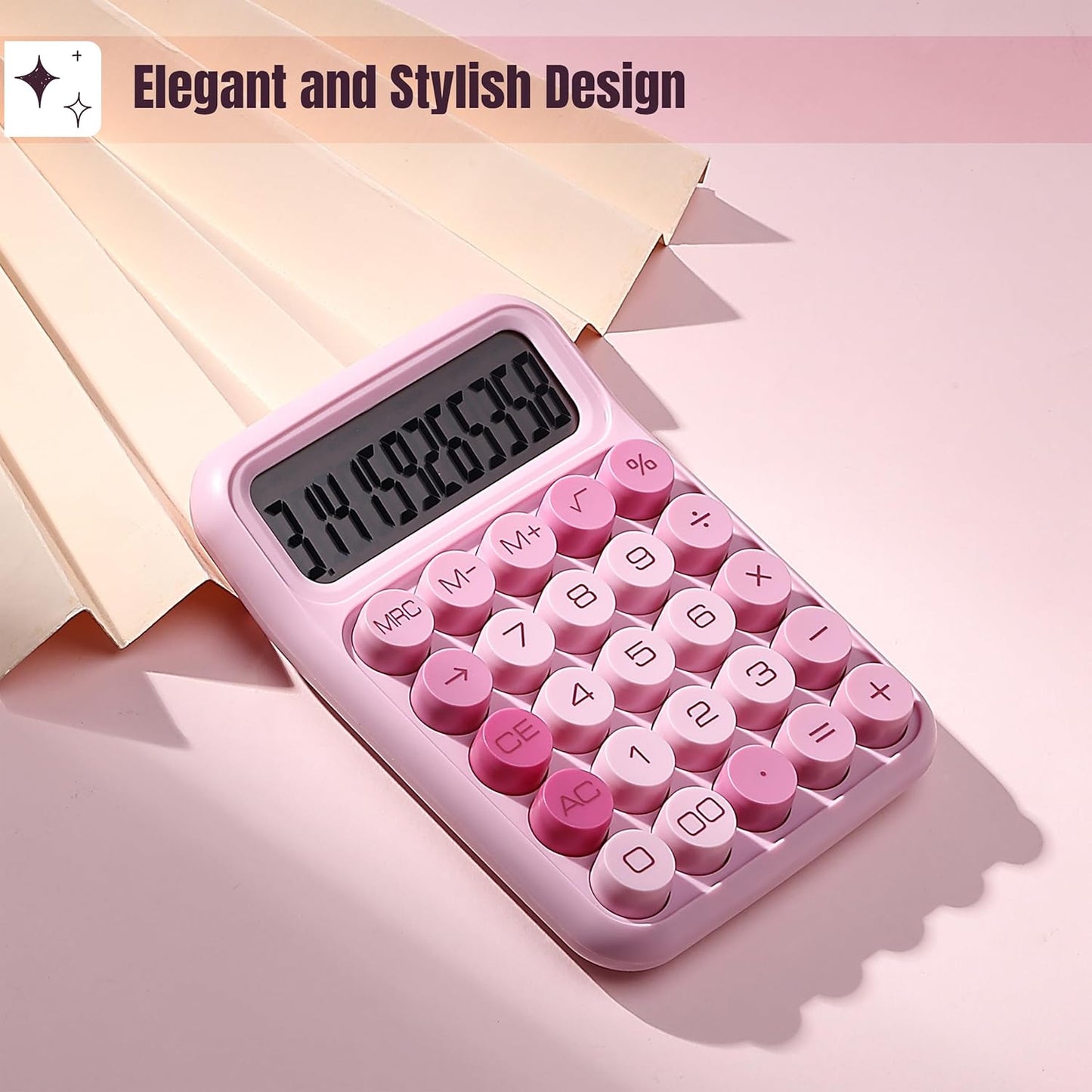 Mr. Pen- Mechanical Switch Calculator - 12 Digit Large LCD Display, Pi
