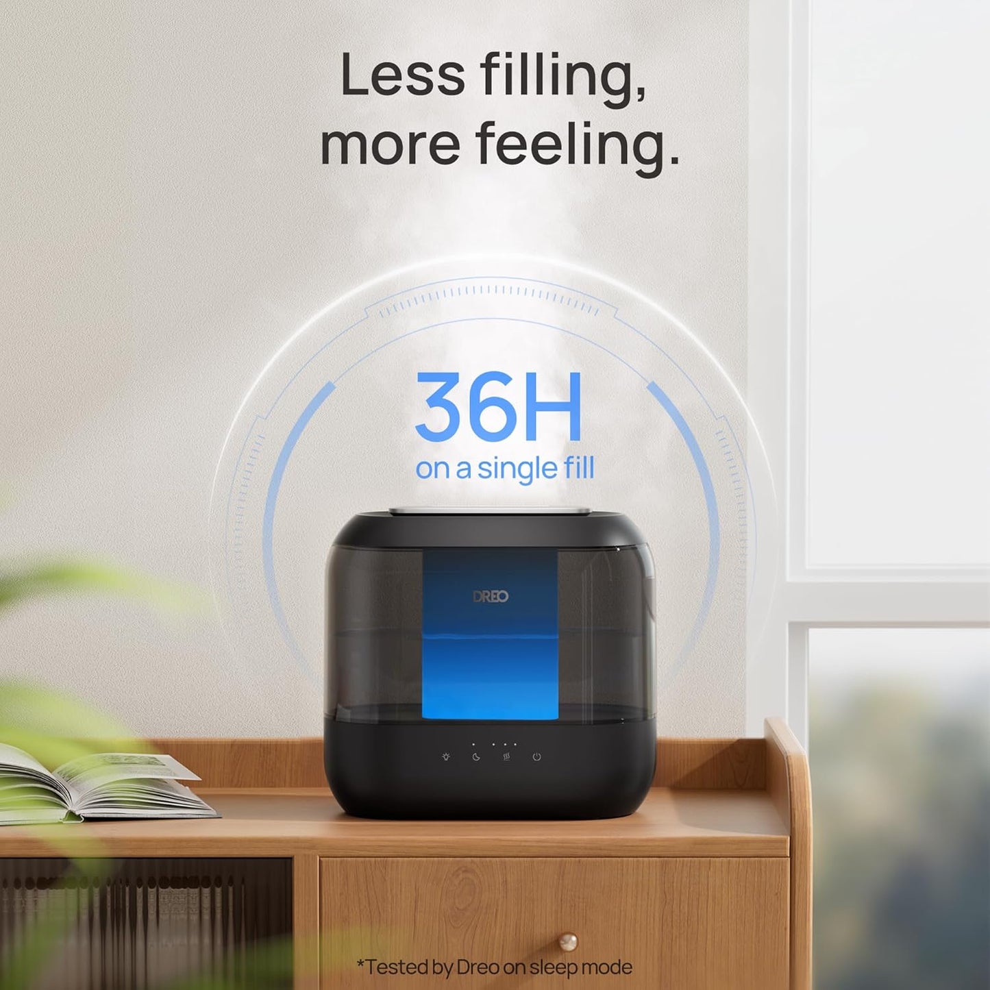 Dreo Humidifiers for Bedroom, 4L Top Fill for Large Room, 36H Runtime,