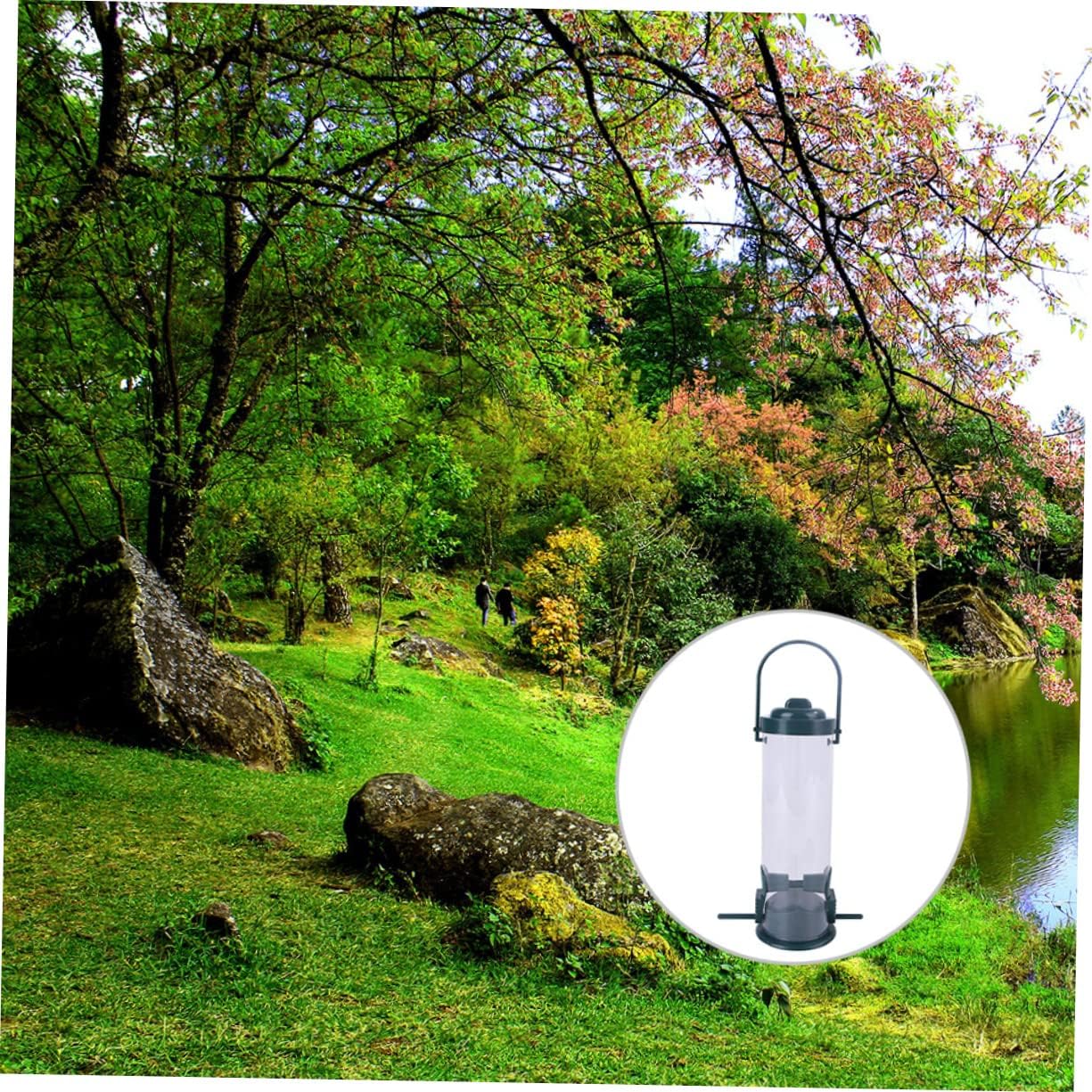 Milisten 2pcs Hanging Bird Feeder Outdoor Garden Decoration Plastic Bi