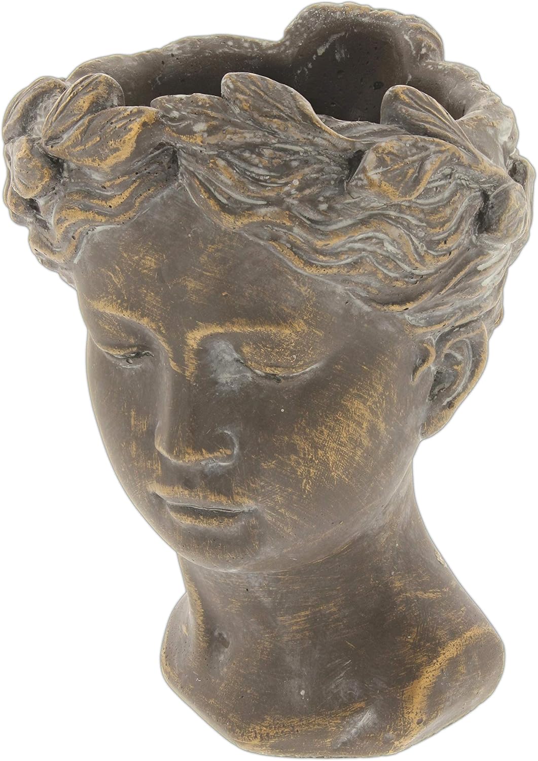 Greek/Roman Style Female Statue Head Cement Planter - Unique Planter P