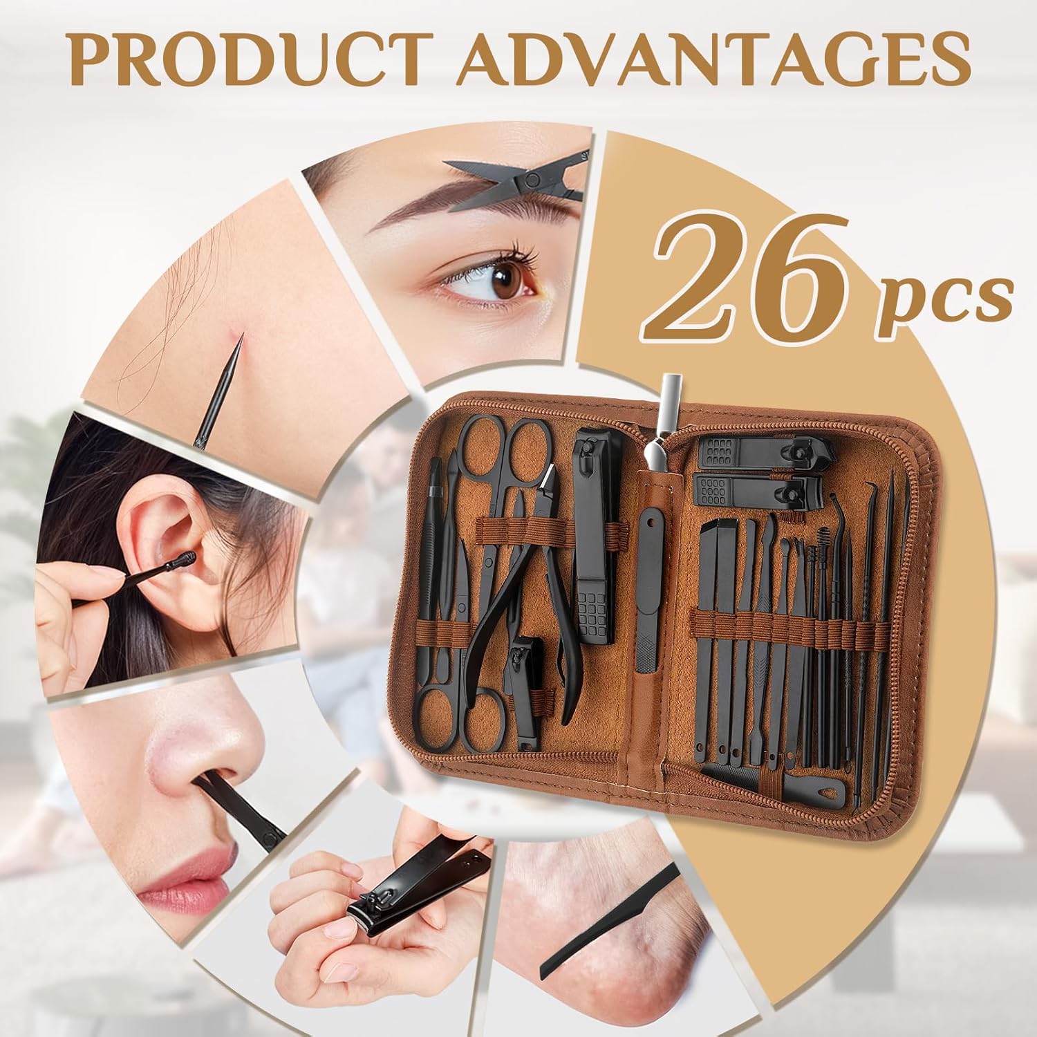 Manicure Set Professional Nail Clipper Kit-26 Pieces Stainless Steel M