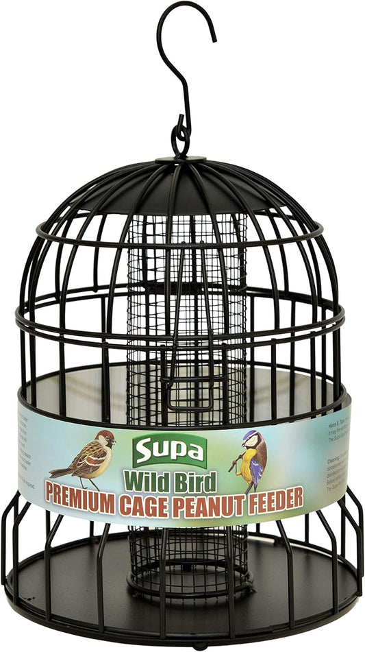 Supa Premium Wild Bird Cage Peanut Feeder, Deters Squirrels and Larger Birds Such As Doves & Pigeons