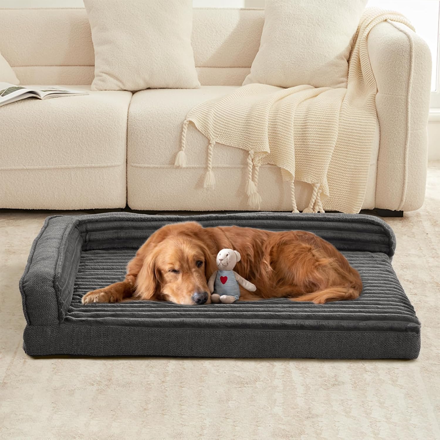 WINDRACING Orthopedic Dog Beds for Large Dogs, XLarge Waterproof Dog B