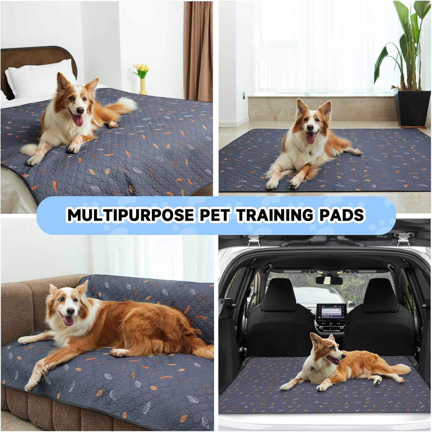 Sunheir Washable Pee Pads for Dogs , Thick Heavy Absorbency Reusable, 