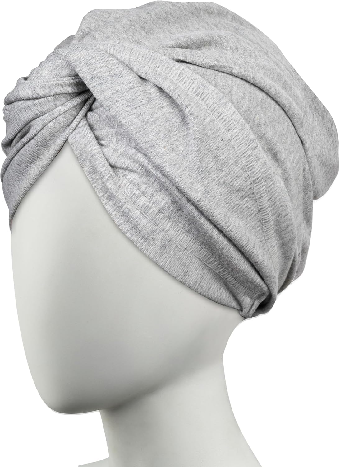 Conair Cotton Hair Towel Wrap & Twist for Women, Fast Drying Ultra-Absorbent Hair Plop for All Types and Lengths, Turban-Style Cotton Towel Helps Maintain Natural Curl Style, Gray