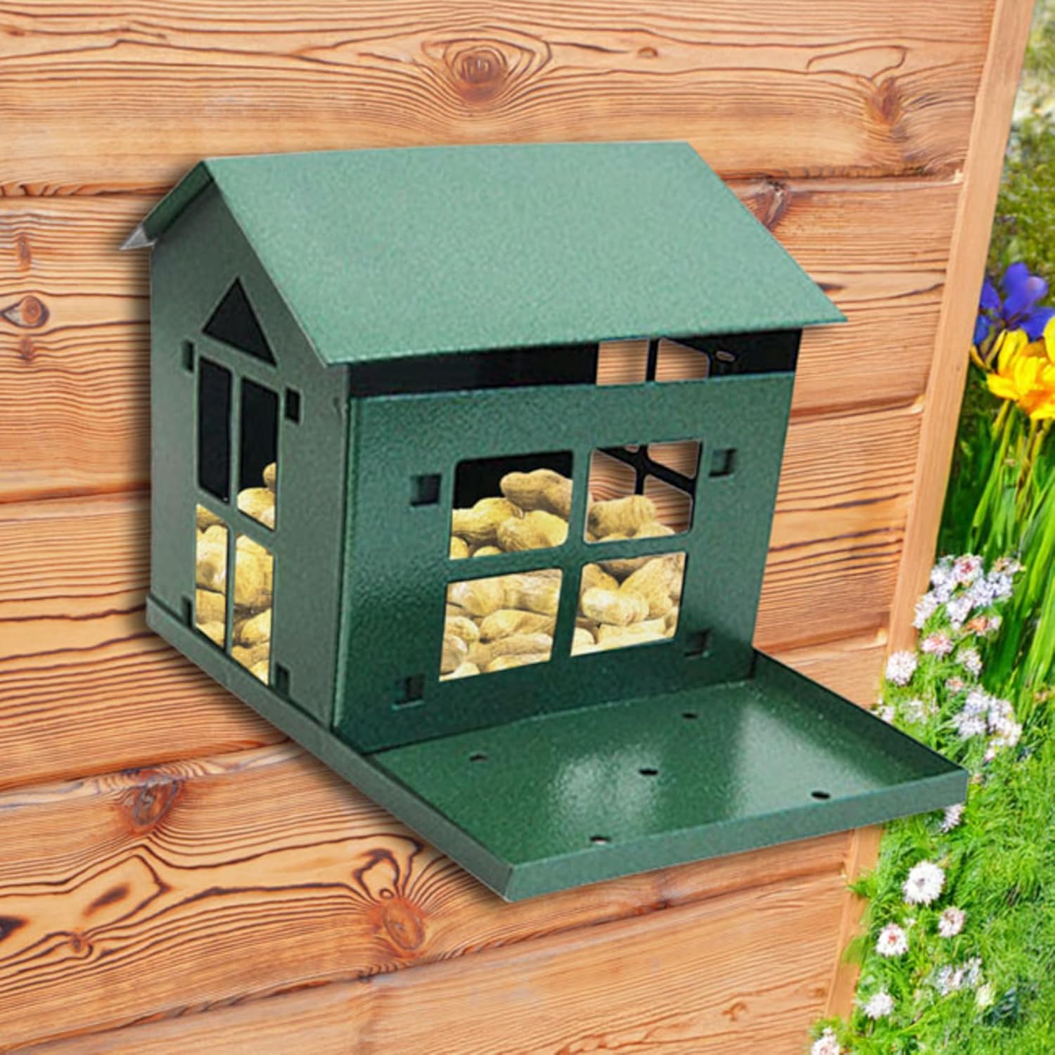 Erva Peanut Pantry Squirrel Feeder - Heavy Duty Steel - Premium Verdig