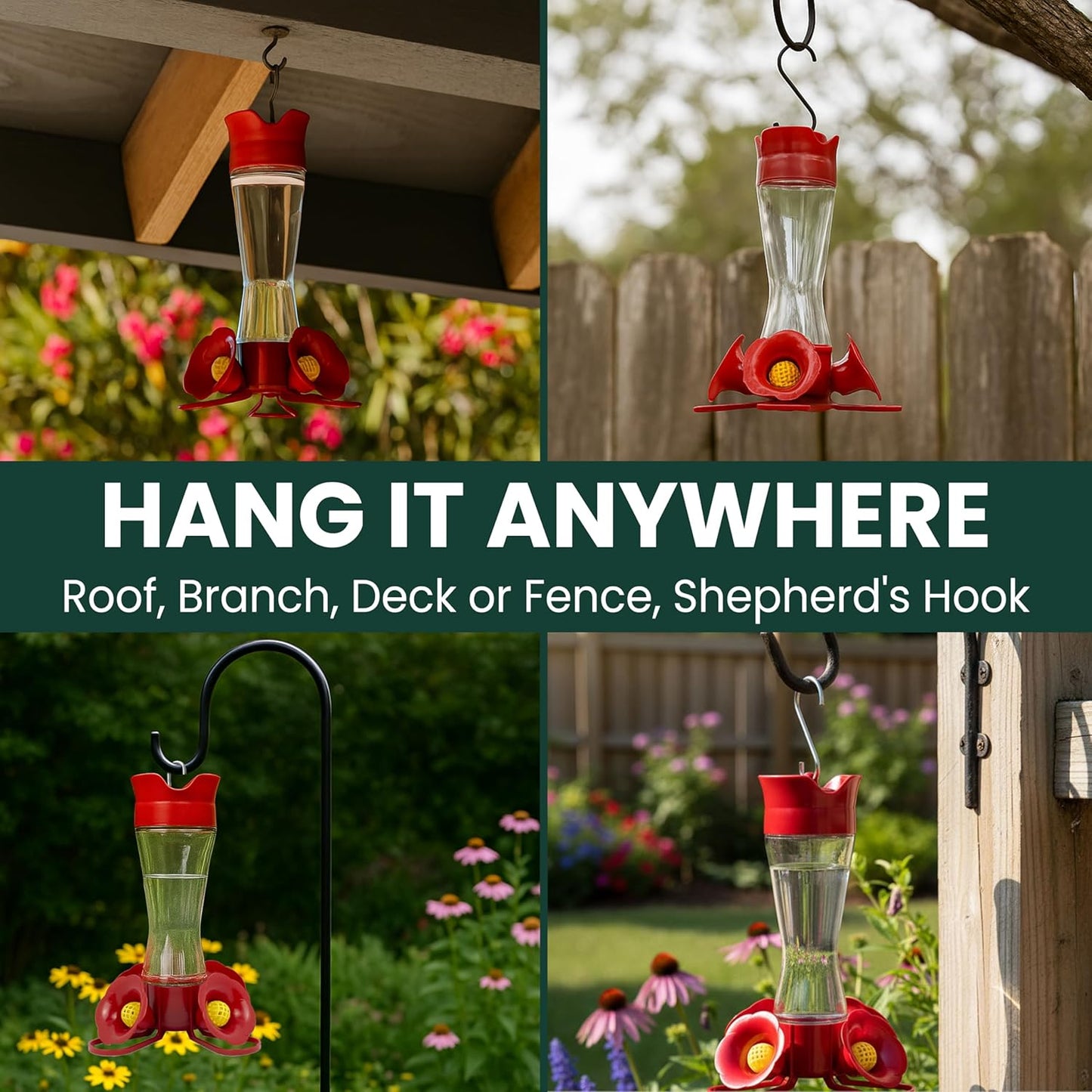 Perky-Pet 203CPBN-2 Glass Hummingbird Feeders for Outdoors with Perche