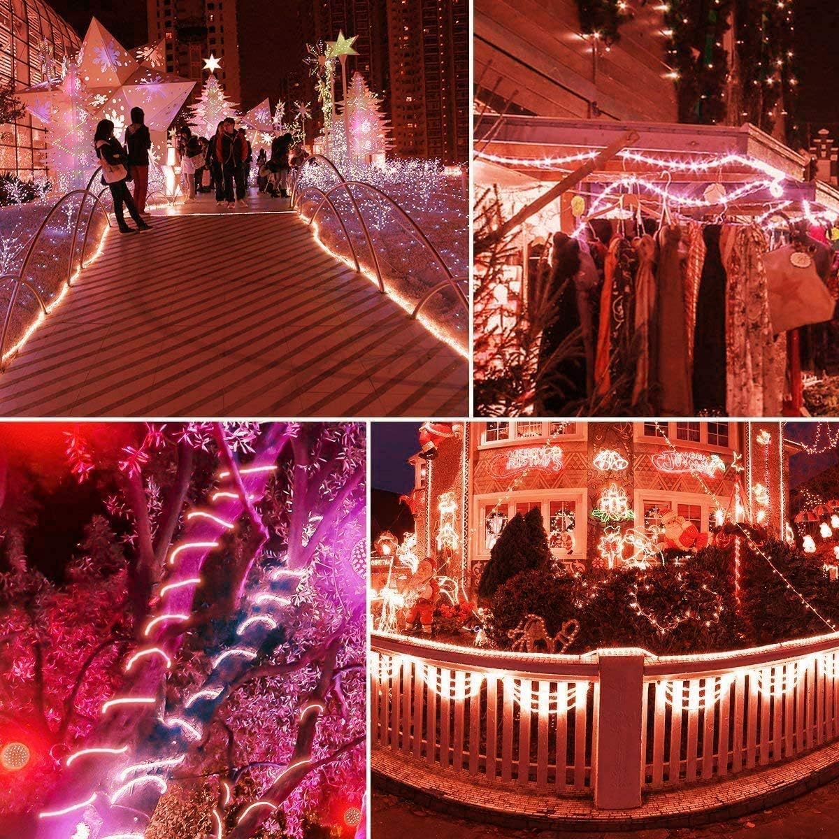Solar Rope Lights, 200 LEDs 72ft Waterproof Solar Rope Lights with Copper Wire, Solar Garden Lights for Yard, Patio, Path, Tree, Holiday and Party Decorative (red)
