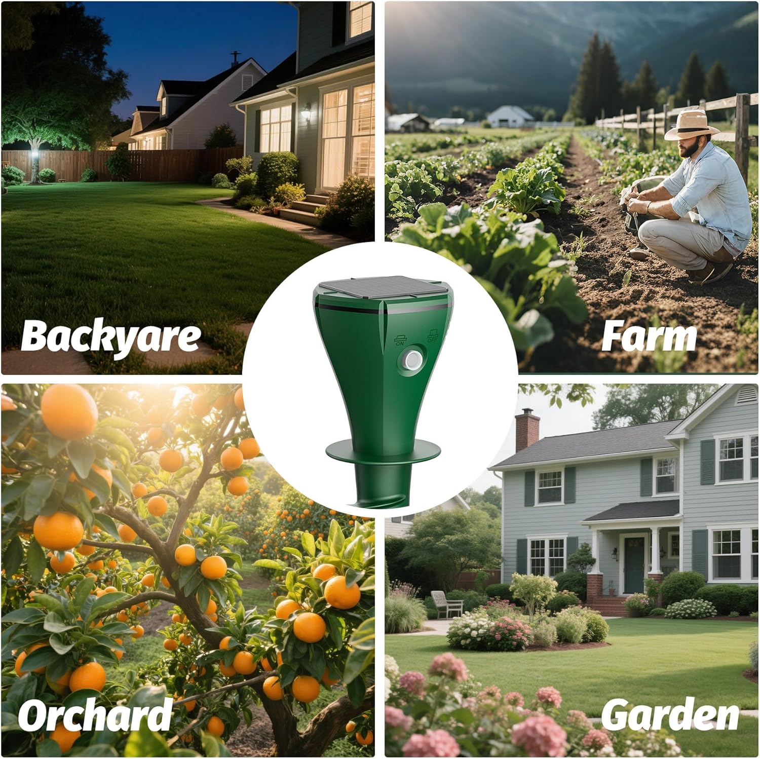 8 Packs Mole Repeller for Lawns, Solar Powered Vole Repellent Ultrason