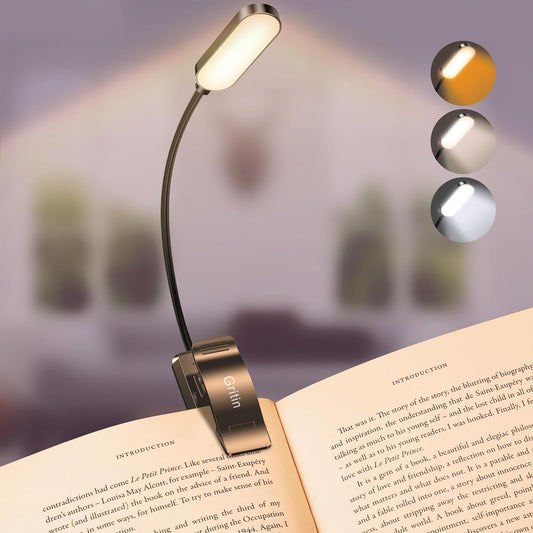 Gritin 16 LED Rechargeable Book Light for Reading in Bed- Eye Caring 3