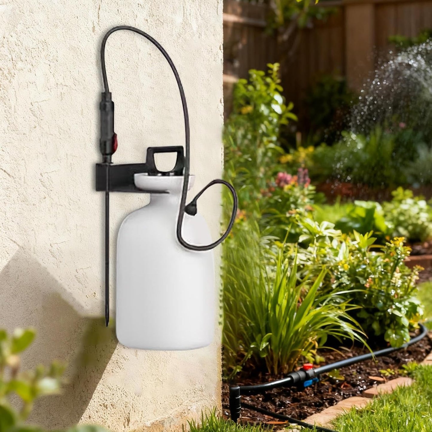Garden Pump Sprayer Holder, Save Space Organizer Supply, Wall Mounted 