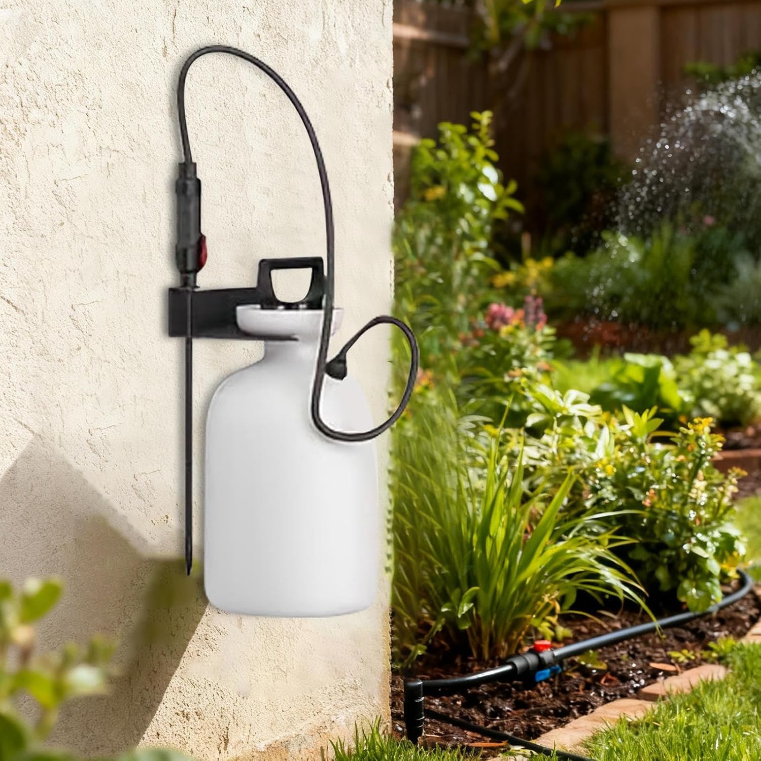 Garden Pump Sprayer Holder, Save Space Organizer Supply, Wall Mounted 