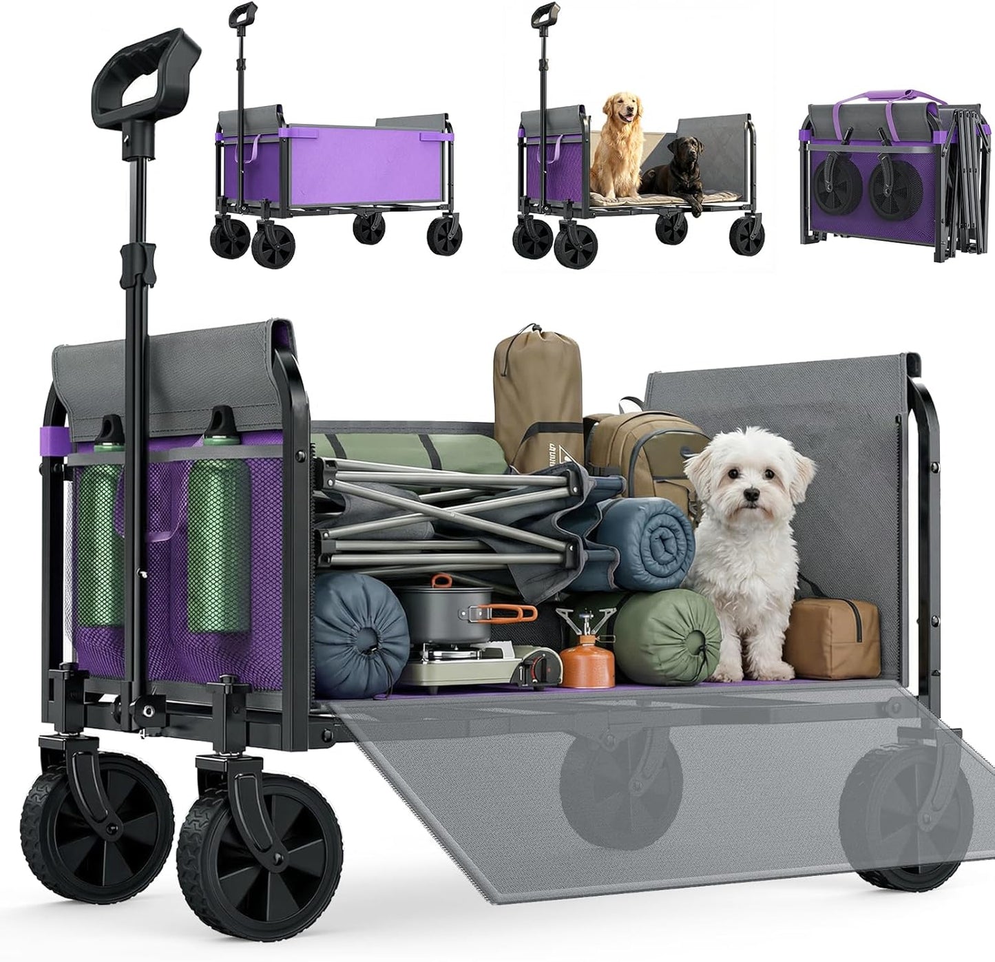 Wagons Carts Foldable, Lightweight Collapsible Utility Wagon-220LBS Ca