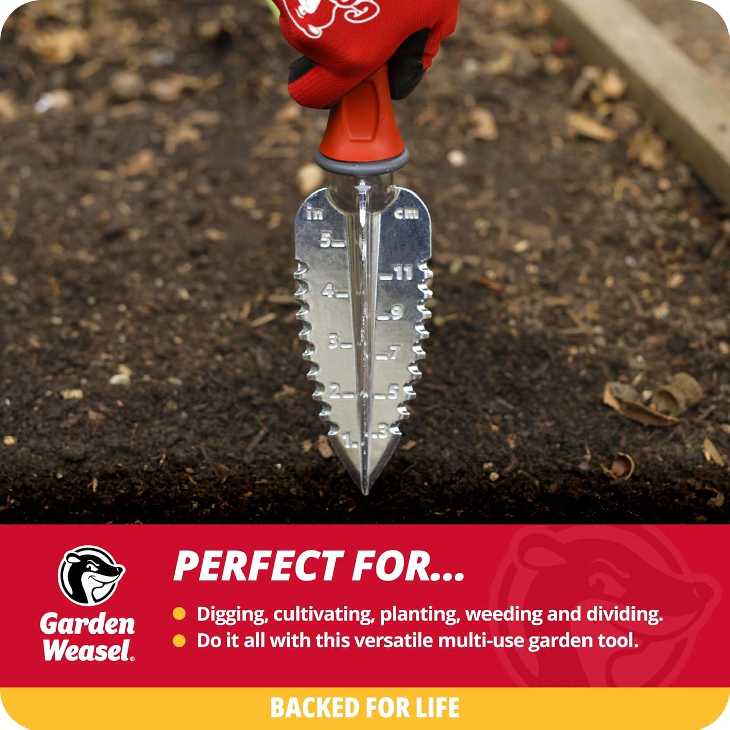 Garden Weasel Multi-Use Transplanter | Dig, Cultivate, Plant, Weed | P