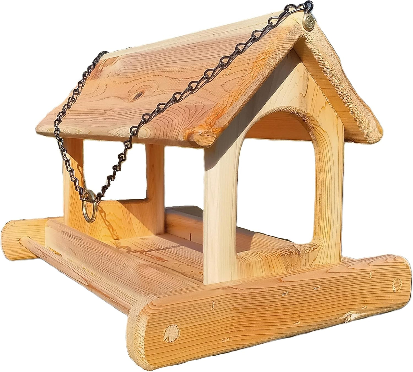 16 Inch Hanging Cedar Wood Arched Fly Through Platform Bird Feeder or 