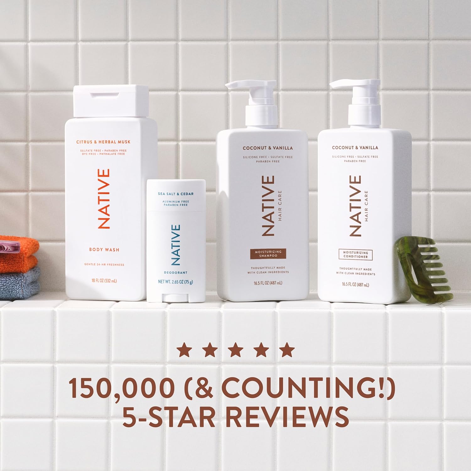 Native Coconut & Vanilla Shampoo and Conditioner Contain Naturally Der