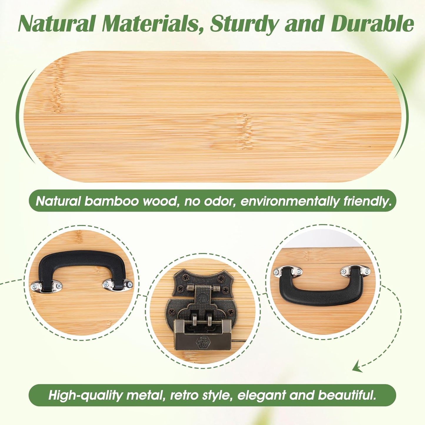 Luxiv Bamboo Seed Saving Box, Wood Seed Storage Organizer Box Large Se
