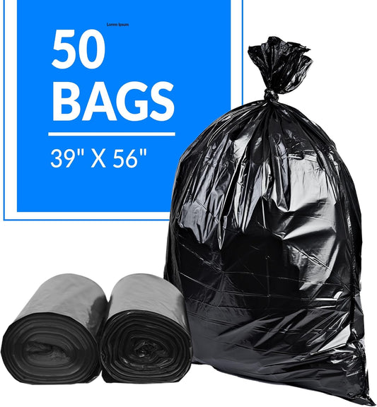Reli. 55-60 Gallon Trash Bags Heavy Duty | 50 Bags | 50-60 Gallon | La