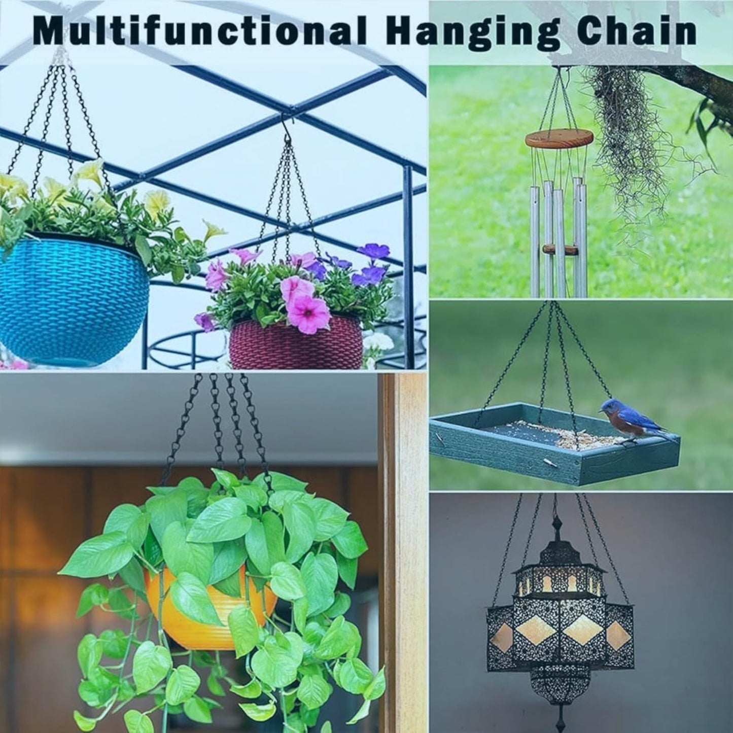 20 Inch Hanging Baskets Chain, Hanging Chains with Hooks Flower Pot Chain Replacement Plant Hangers for Planters, Bird Feeders and Lanterns (Classic, 4)