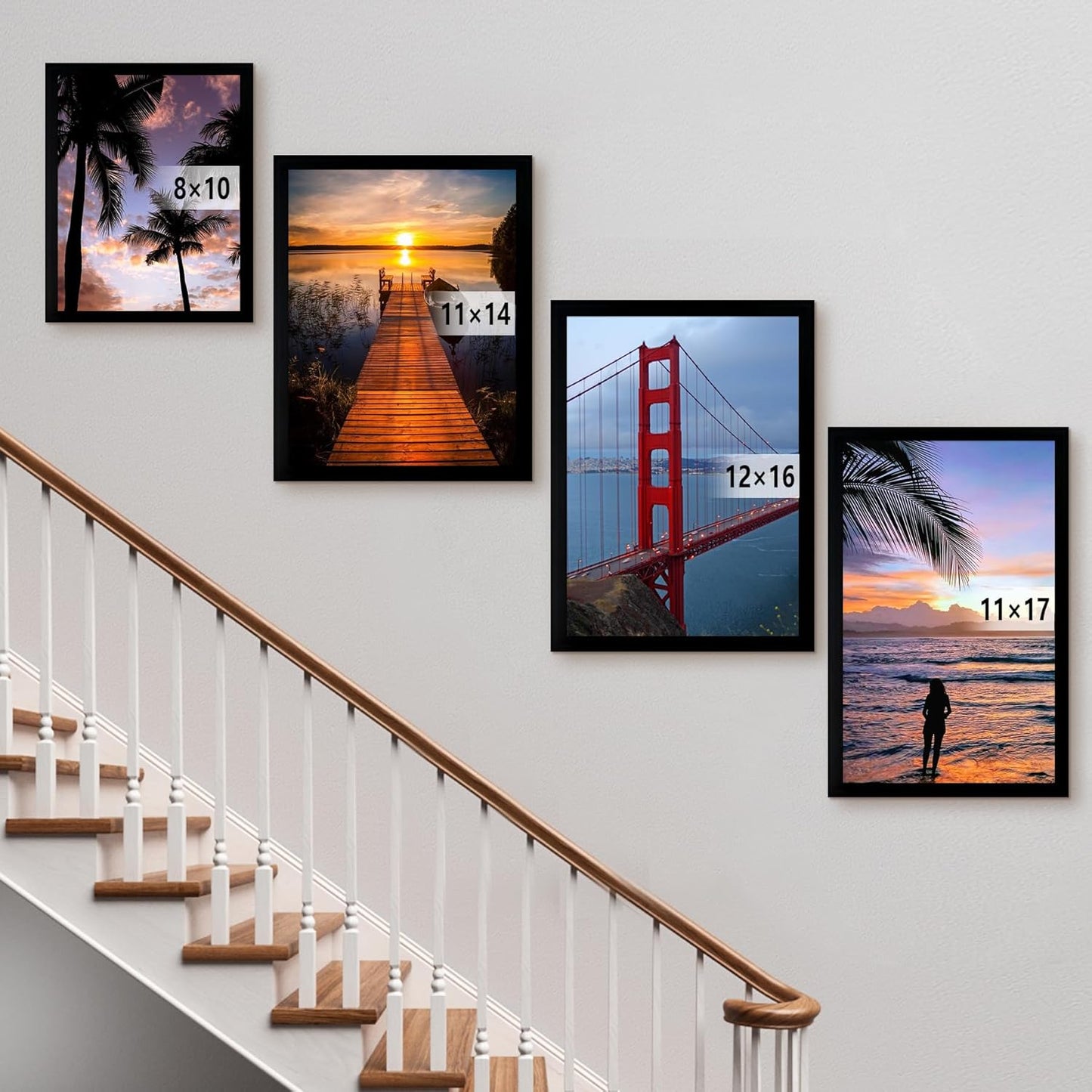 BESCRCL 12x16 Frame Wall Hanging Picture Frames, Black, 1 Pack