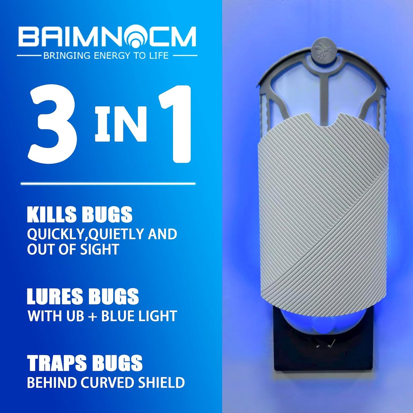 Flying Insect Trap (1 Stater & 3 Refill Cartridges), UV Light Indoor B