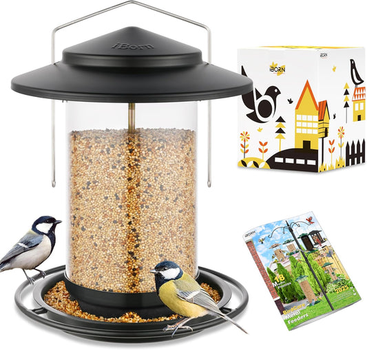 iBorn Metal Bird Feeders for Outdoors Hanging,Wild Bird Feeders for Ca