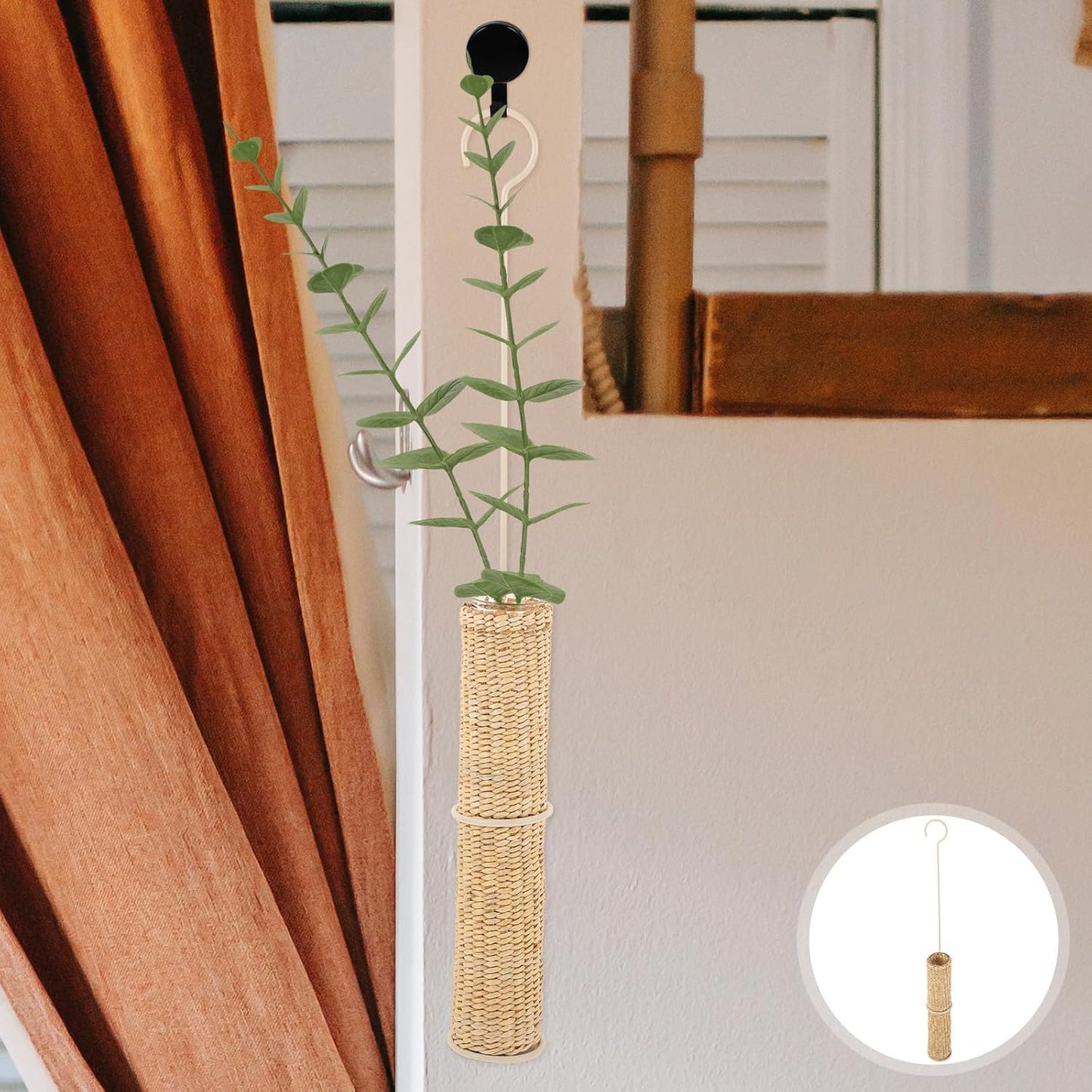 PRETYZOOM Wall Mounted Flower Vase Woven Small Hanging Planter Decorat