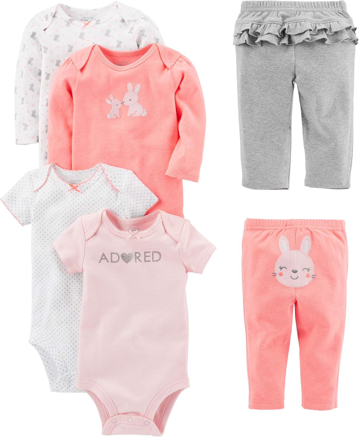 Simple Joys by Carter's baby-girls 6-piece Bodysuits (Short and Long S