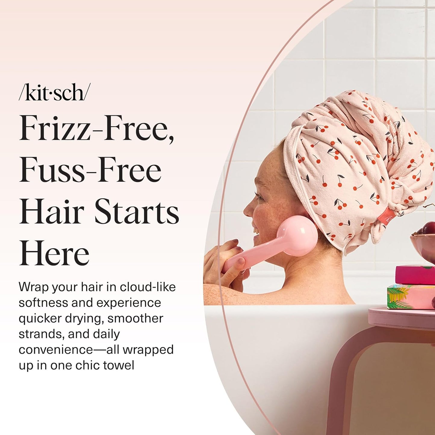 Kitsch Plush Microfiber Hair Towel Wrap for Women – Ultra Absorbent Microfiber Bath Towels for Wet, Curly, Long or Short Hair – Anti-Frizz Hair Wrap, Great Hair Care Gifts for Women