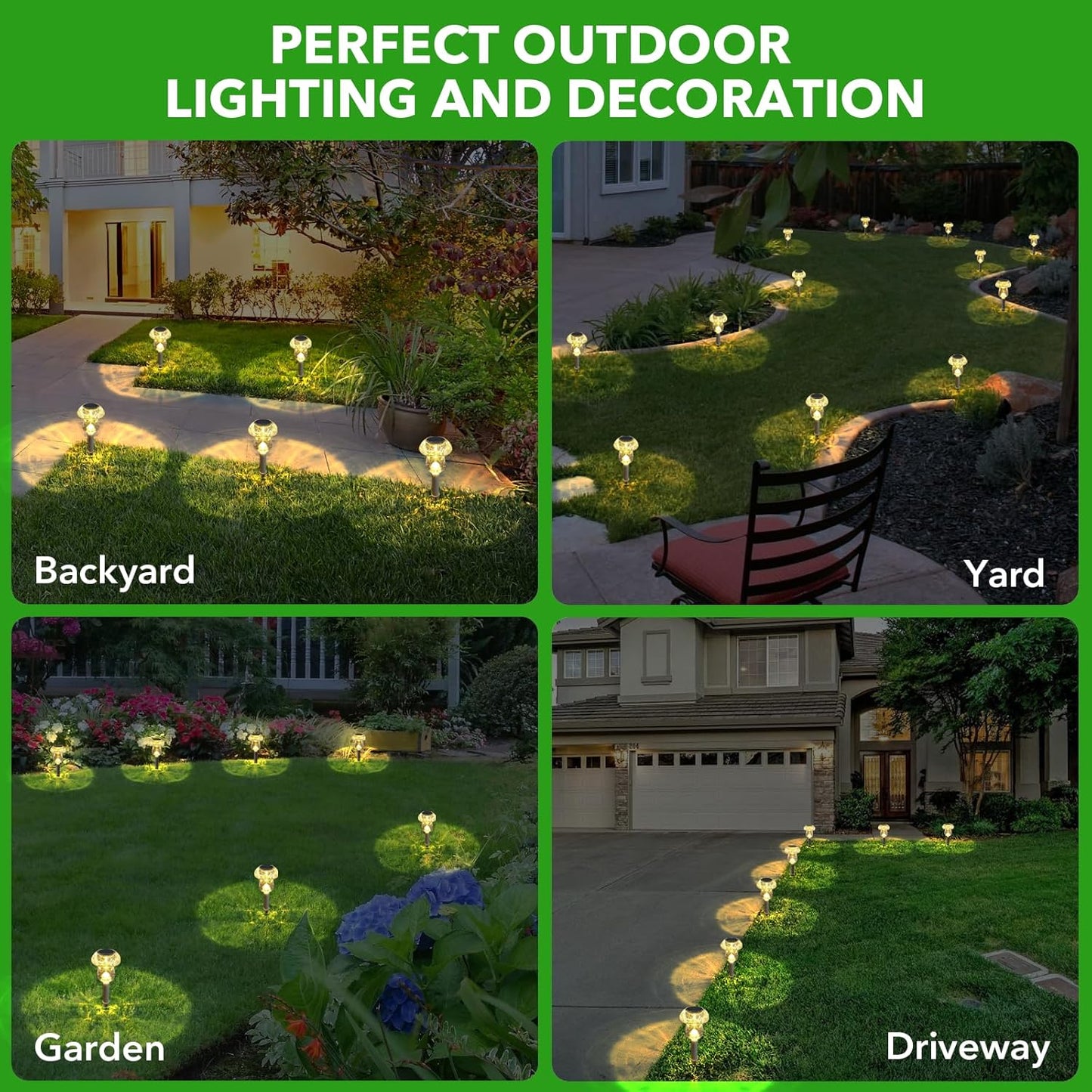 Solar Lights Outdoor, 8 Pack Mushroom Lights Outside Waterproof, Solar