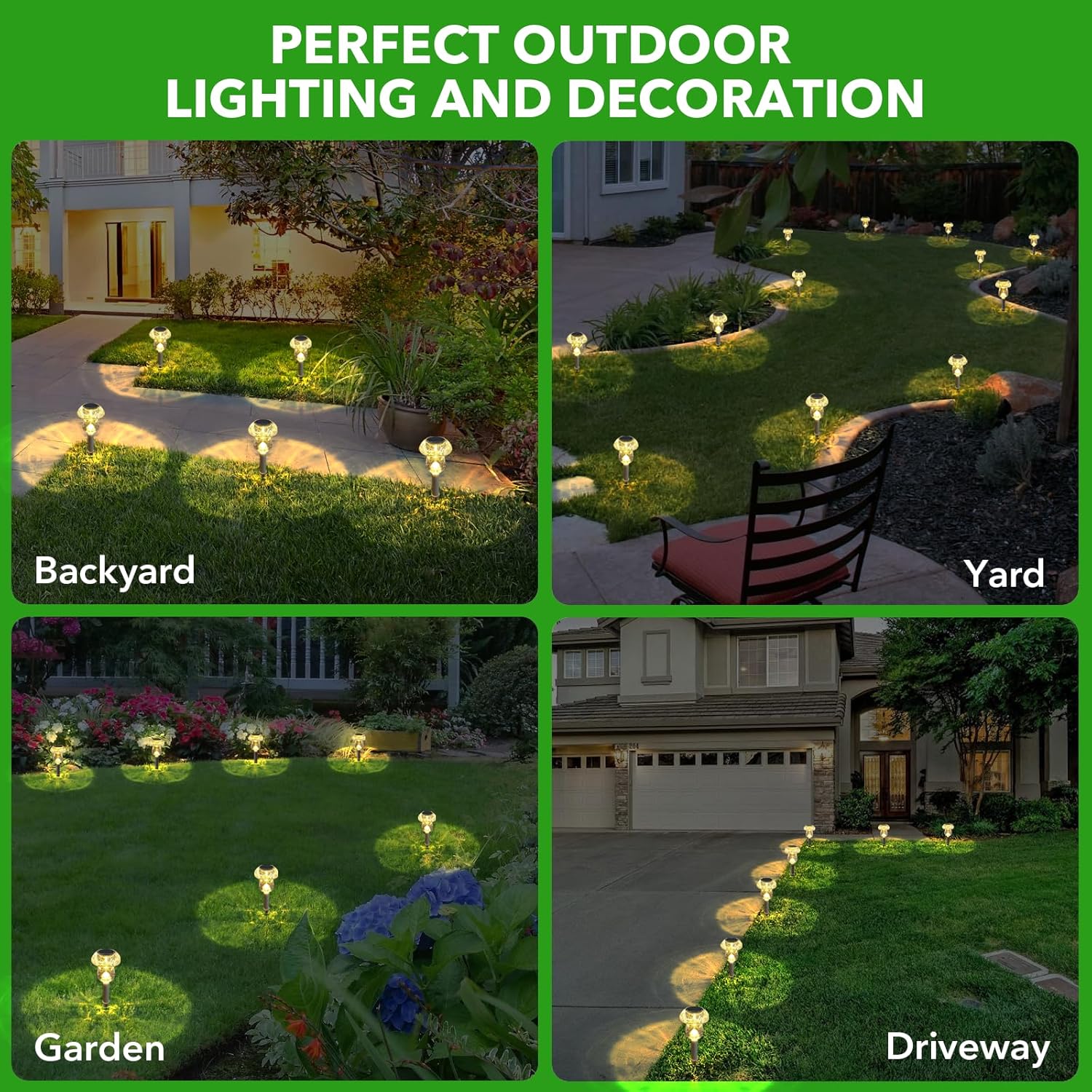 Solar Lights Outdoor, 8 Pack Mushroom Lights Outside Waterproof, Solar