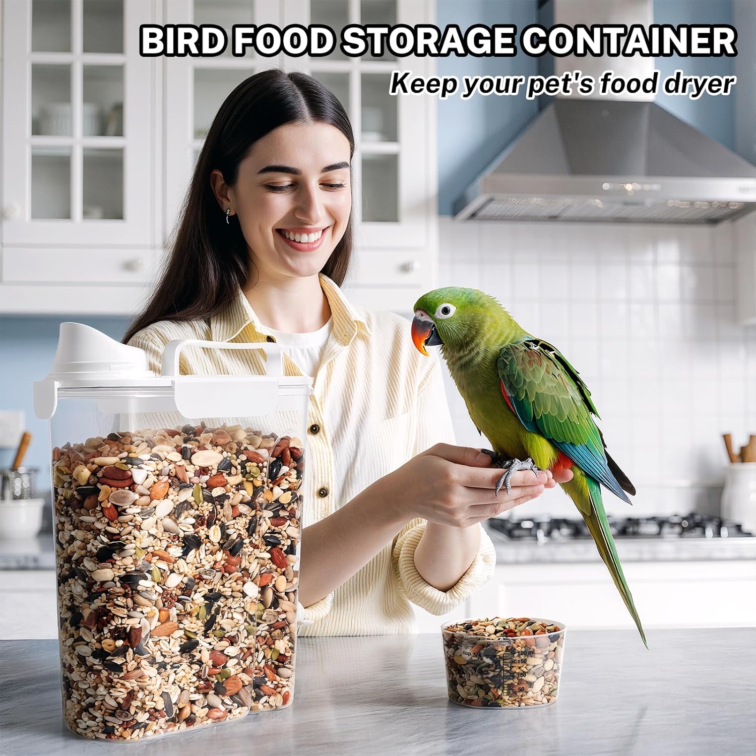 Dog Cat Food Storage Container 5+10 Lbs, Pet Food Container Airtight w