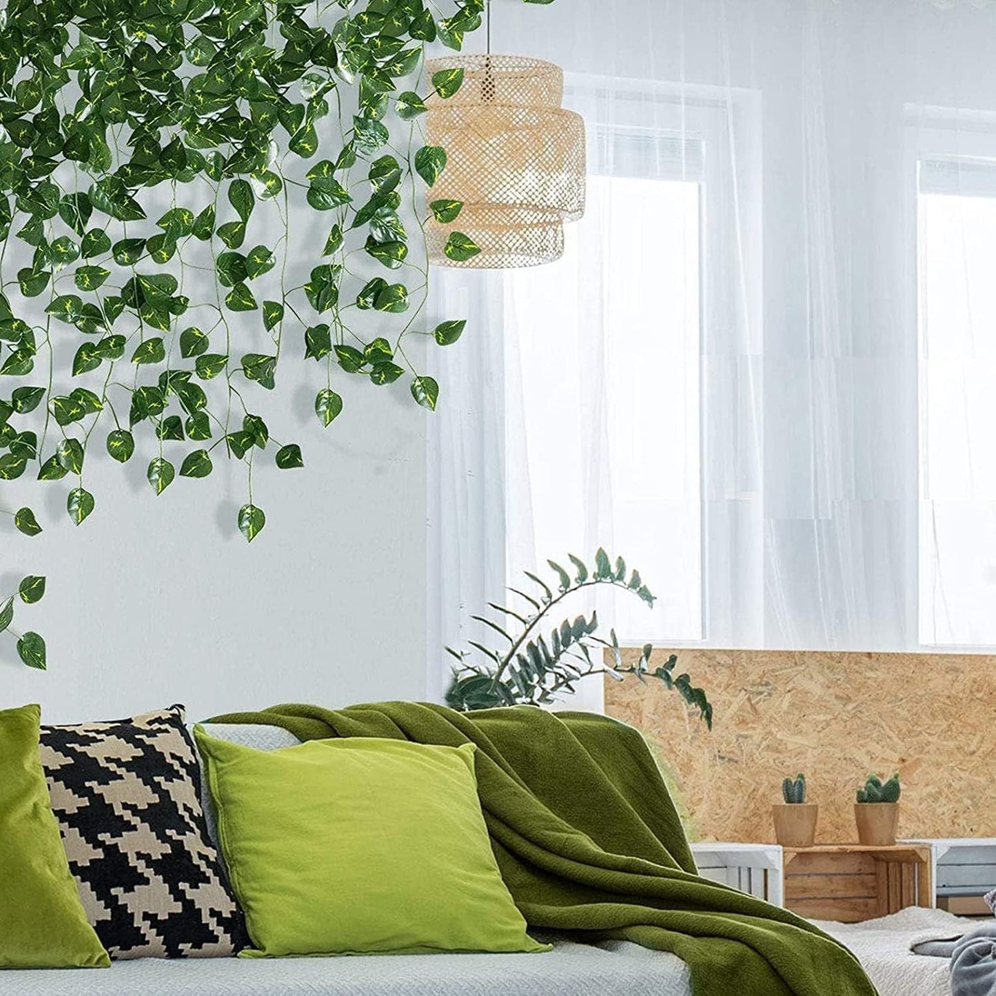CEWOR Fake Vines for Room Decor 24 Pack 168ft Artificial Ivy Greenery Garland for Bedroom Wall Decor, Hanging Green Leaves for Party Wedding Christmas Decoration