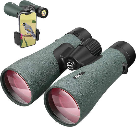 12x50 UHD Binoculars for Adults High Powered with Upgraded Phone Adapter - Large View, Lightweight, IPX7 Waterproof, BAK4 Prism - Binoculars for Hunting Bird Watching Cruise