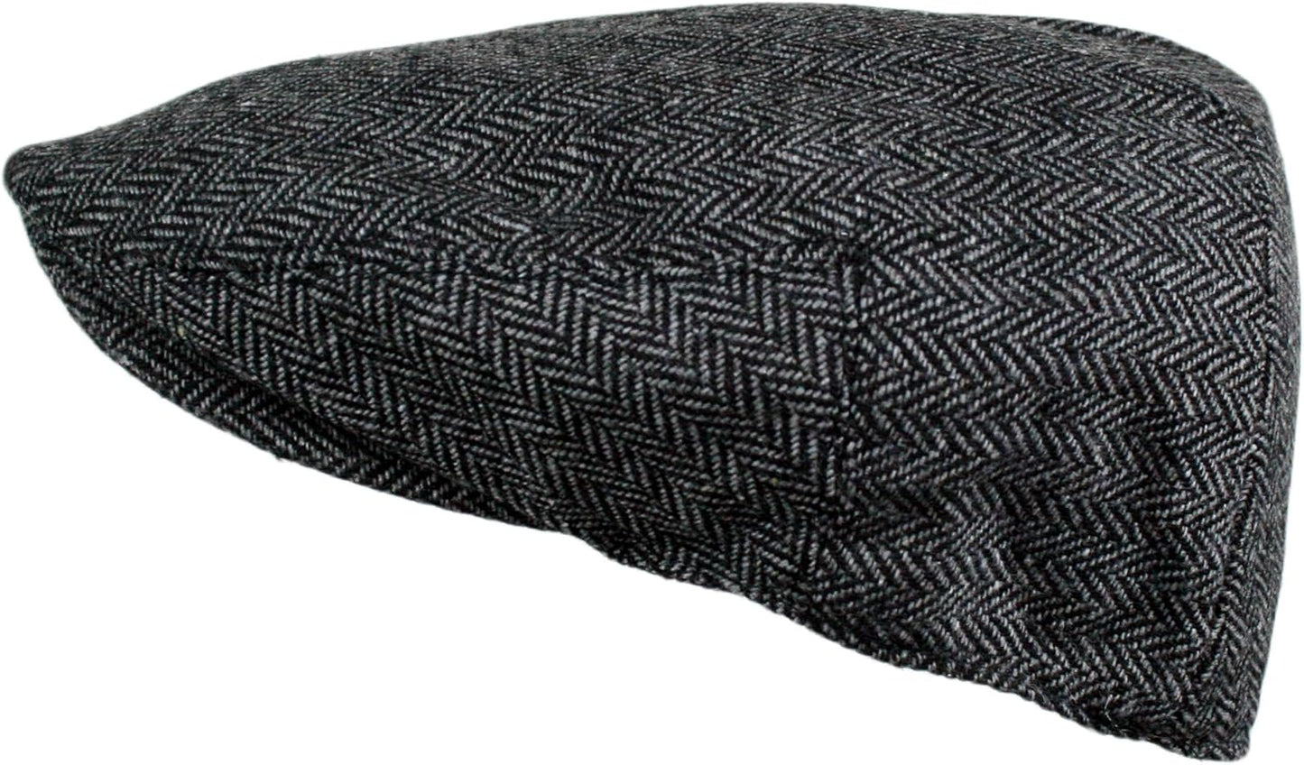 Wonderful Fashion Men's Classic Herringbone Tweed Wool Blend Newsboy I