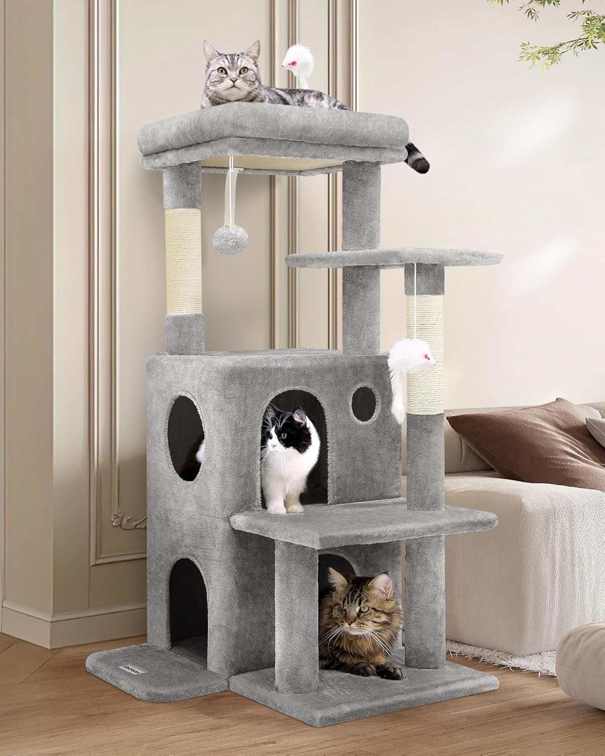 Globlazer Cat Tree Tower for Indoor Cats, 50-inch Adult Cat Tree House