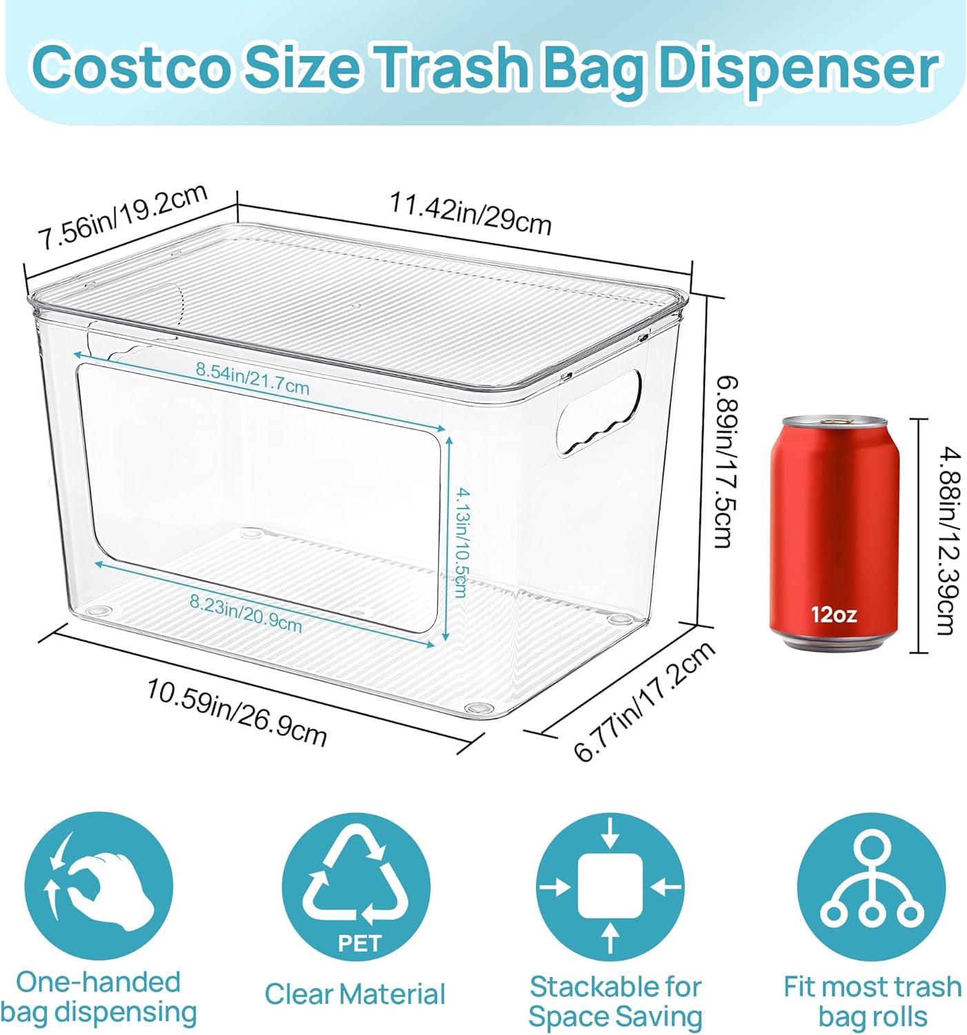 Vtopmart 2 Pack Trash Bag Holder, Stackable Garbage Bag Dispenser for 