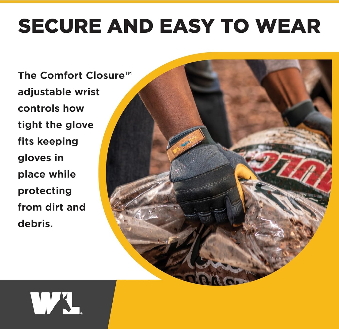Wells Lamont Men's HydraHyde Work Gloves – Cowhide Leather, Reinforced