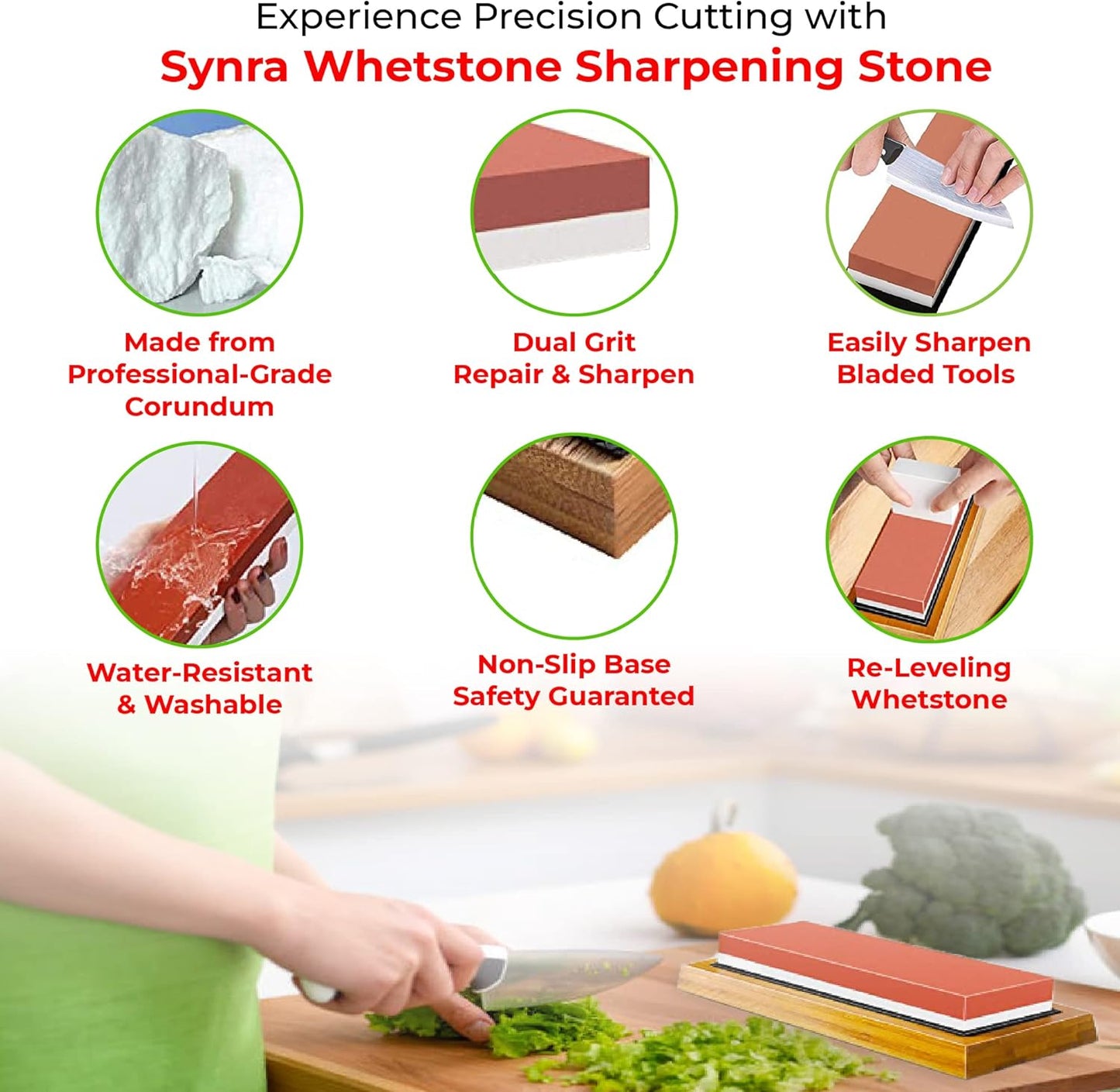 Whetstone Kitchen Knife Sharpening Stone, 8-Inches, Hatchet, Knife, an