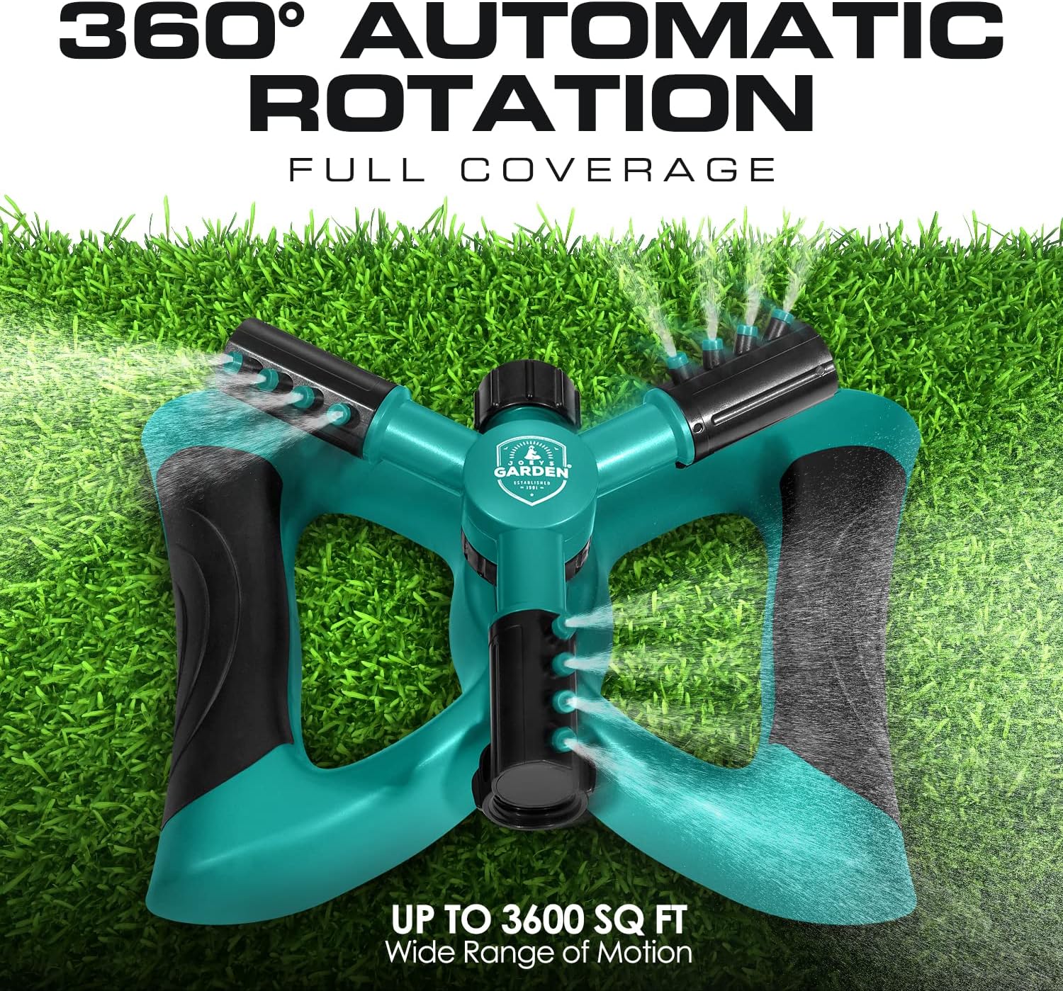Joeys Sprinkler for Yard, Rotating Garden Sprinkler for Large Area Cov