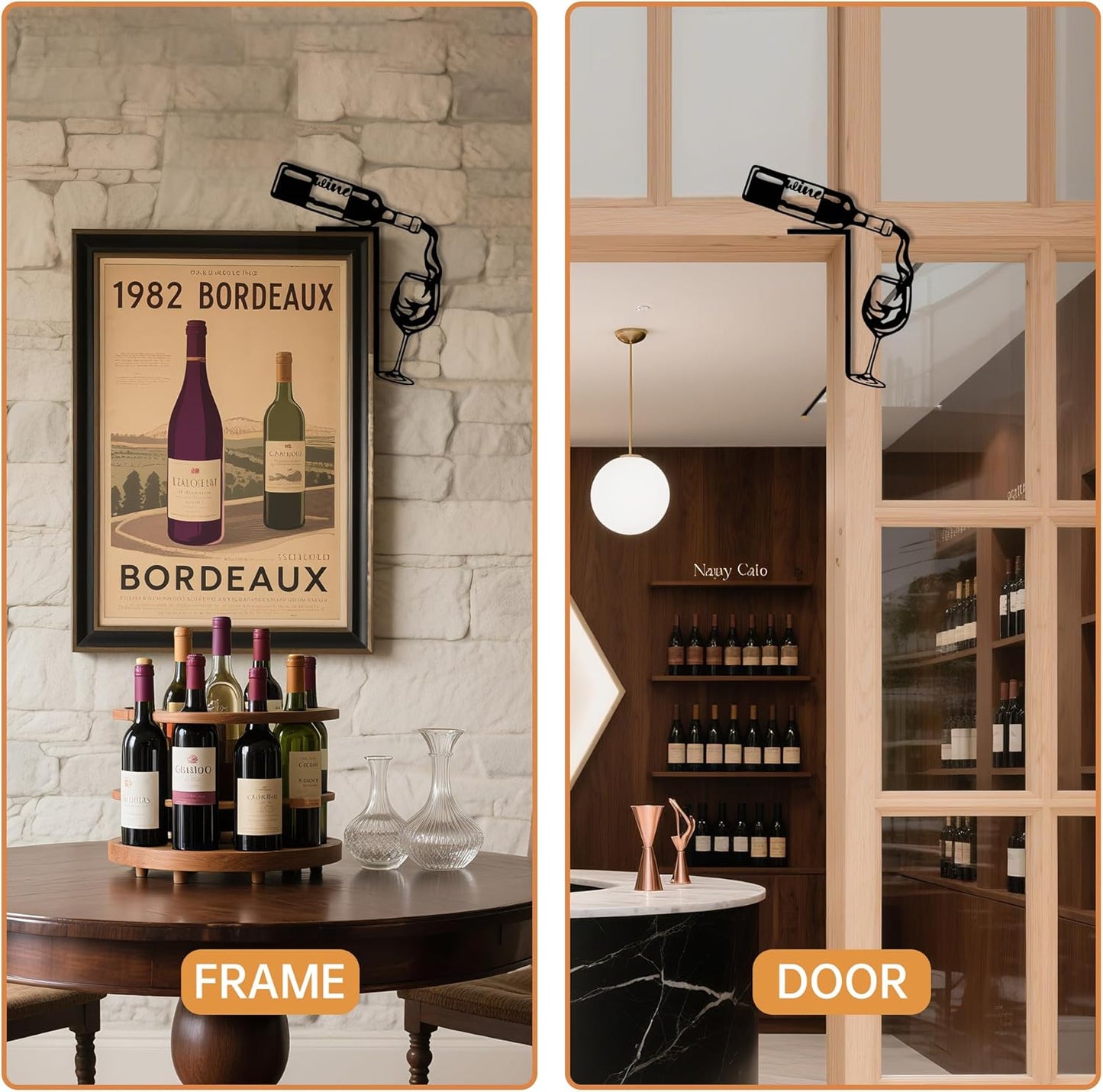 YATEASLU Wine Decor for Kitchen - Rustproof Metal Bar Signs for Home B