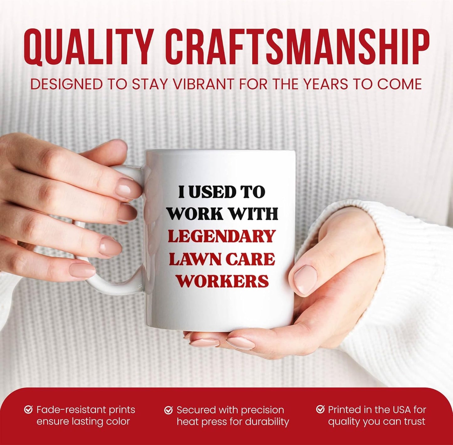 Retired Lawn Care Worker Mug - Gardening Specialist Coffee Cup - Funny Gift From Family - Designer Tea Mugs - Maintenance Cups - 11 Oz Ceramic Gifts For Plant Lovers, Birthday, Him, Her, Christmas