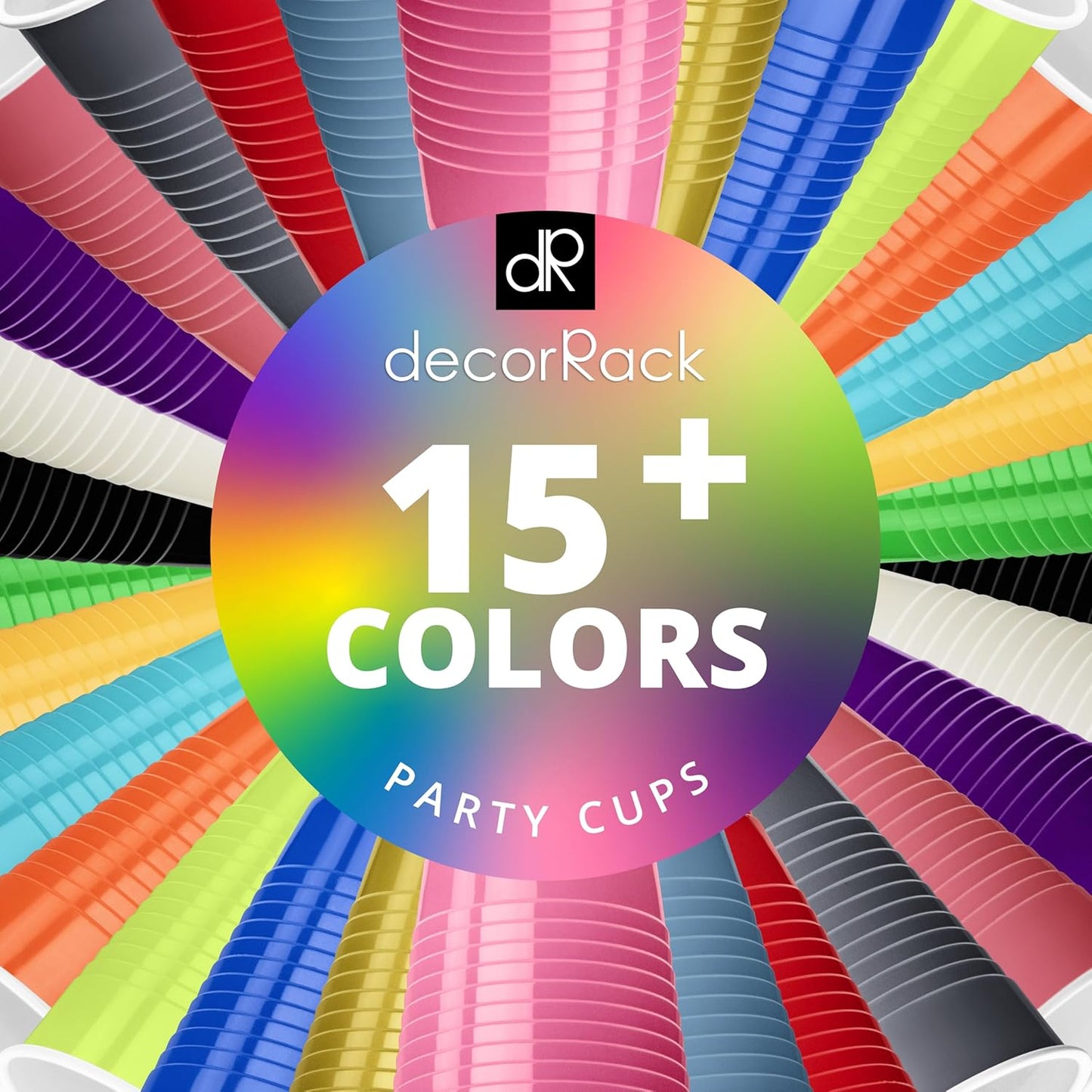 DecorRack Dark Green Plastic Cups, 12 oz Disposable Cups, Reusable Party Supplies (40 Count)