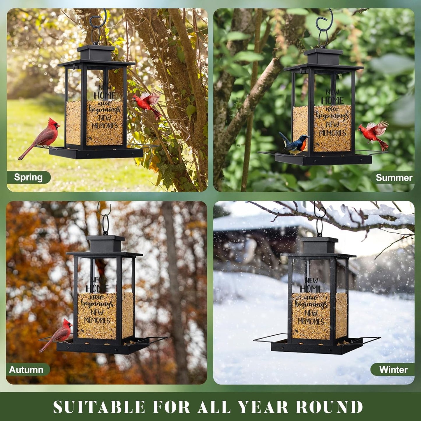 House Warming Gifts New Home Essentials - New Home Beginnings Memories Bird Feeder for Outdoors, Housewarming Gifts Party Decorations 2025, Squirrel Proof