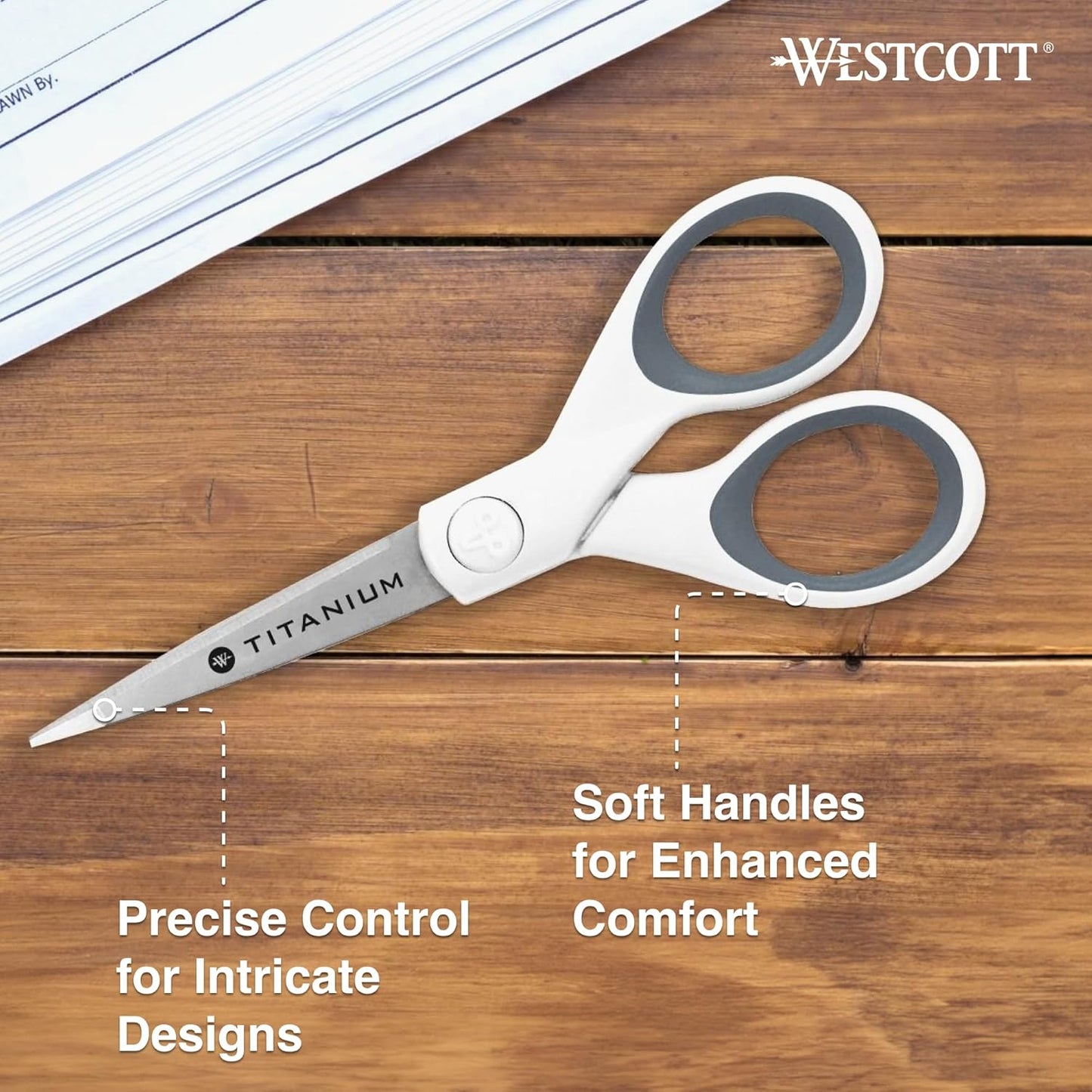 Westcott 5-Inch Micro-Tip Fabric Scissors with Titanium-Bonded Blades 