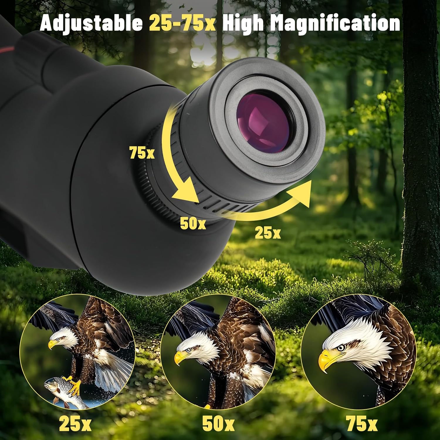 Spotting Scope, 25-75x100 Angled Spotting Scopes for Target Shooting w