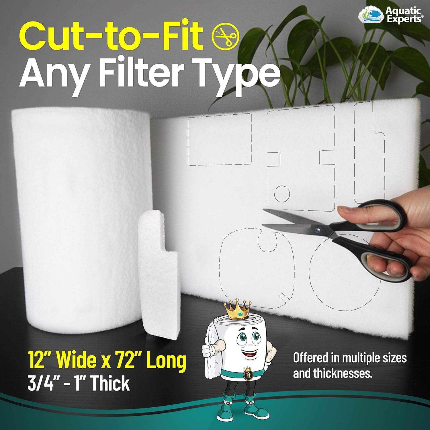Aquatic Experts Aquarium Filter Floss for Fish Tank Filters - FilterFi