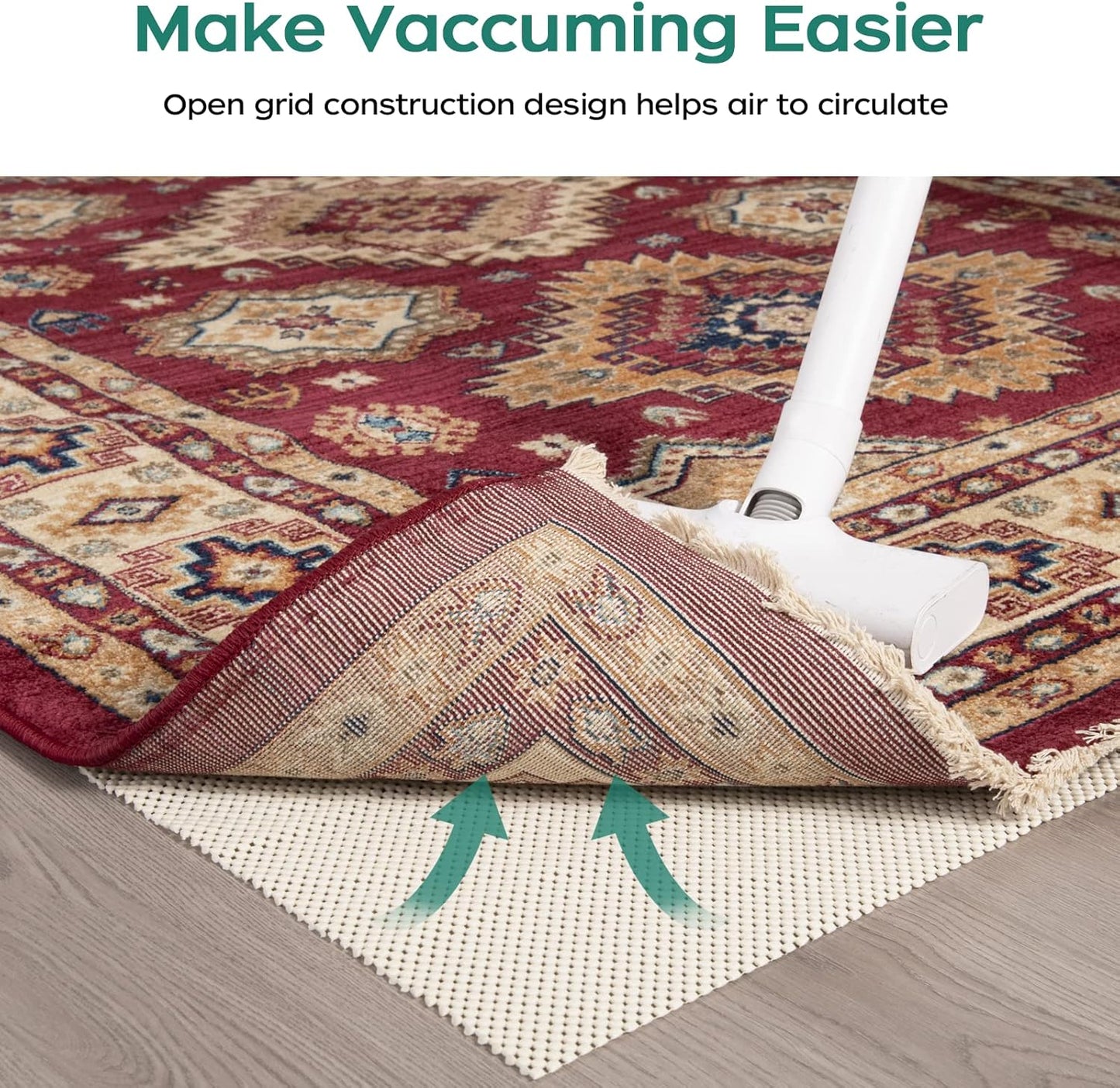 BAGAIL BASICS Non Slip Rug Pad Gripper 2 x 3 Feet Extra Thick Carpet Pads for Area Rugs and Hardwood Floors, Keep Your Rugs Safe and in Place